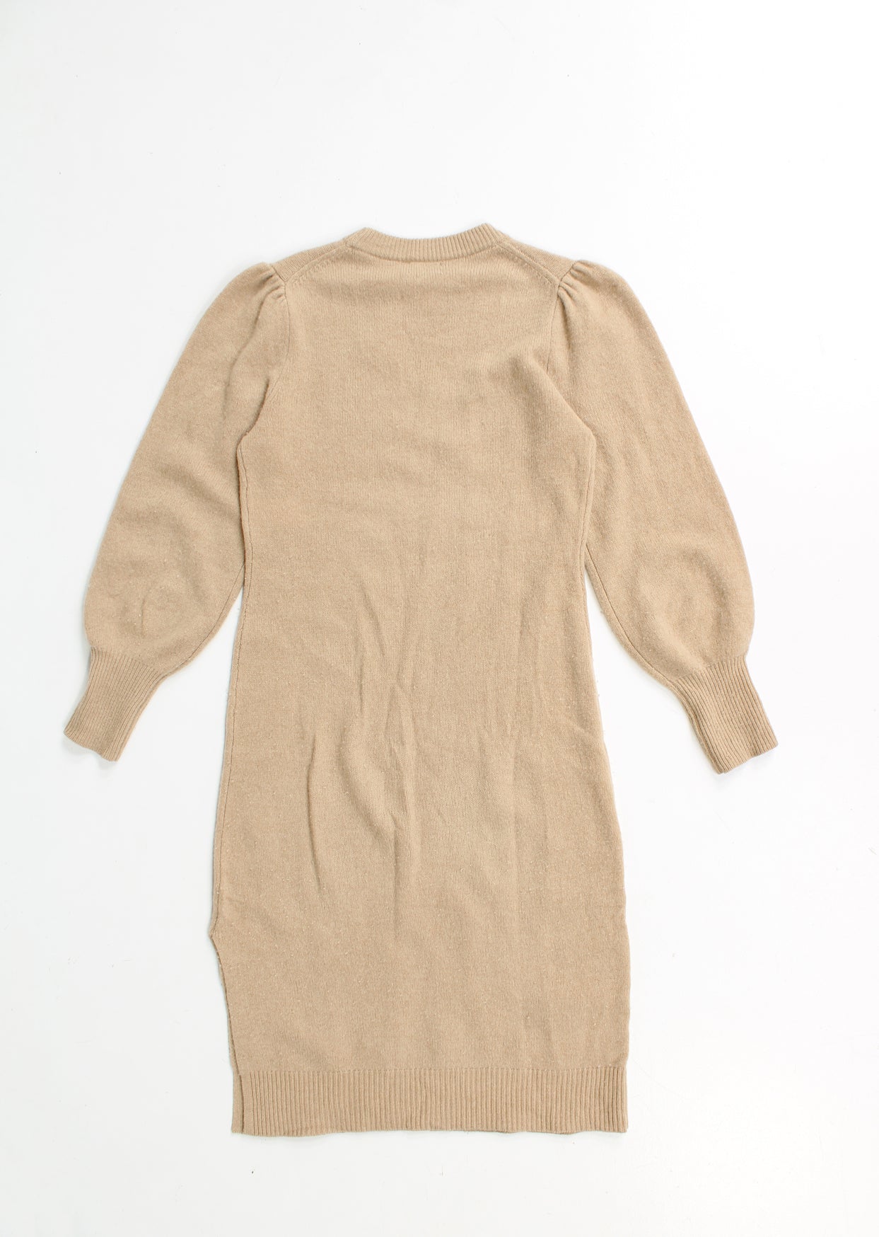 Polo by Ralph Lauren tan/light brown knitted dress with small slit in the side 