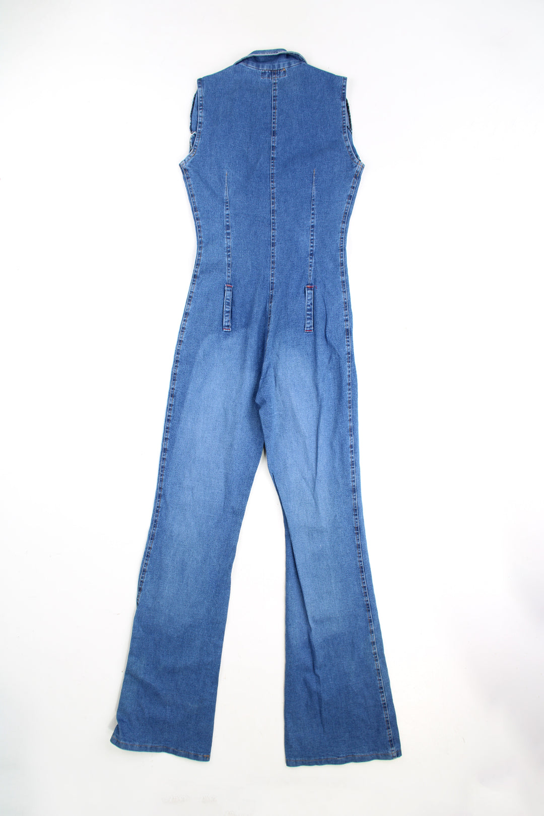 Y2K Toba&amp;Co zip up, sleeveless denim jumpsuit with chest pockets