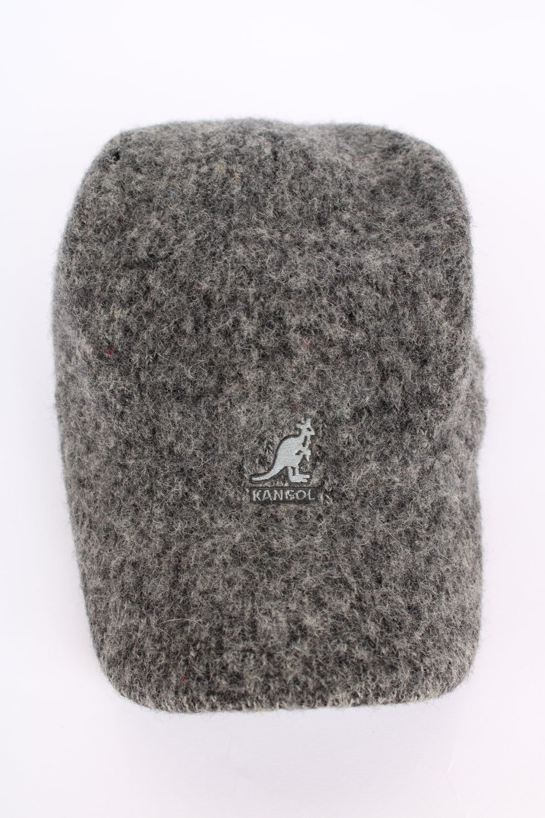 Kangol grey wool cap, features embroidered spell-out logo on the front 