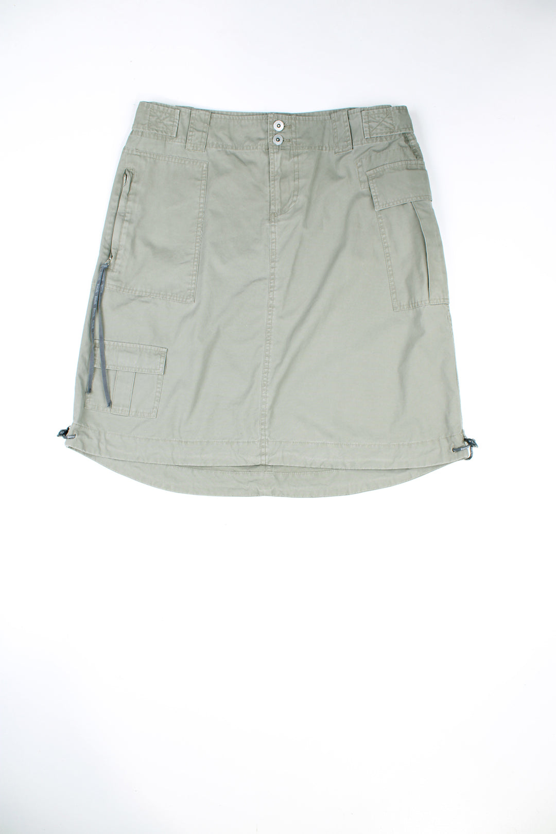 Vintage Y2K khaki green Bench skirt. Low rise cargo style.  good condition  Size in label:   34  Our Measurements:  Waist: 36 inches (to be worn on hips) Length: 22 inches