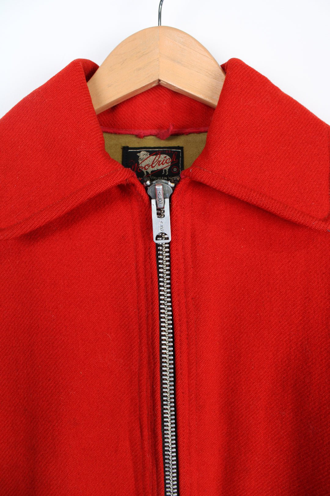 Vintage 1950/60's Woolrich red zip through wool jacket with pockets