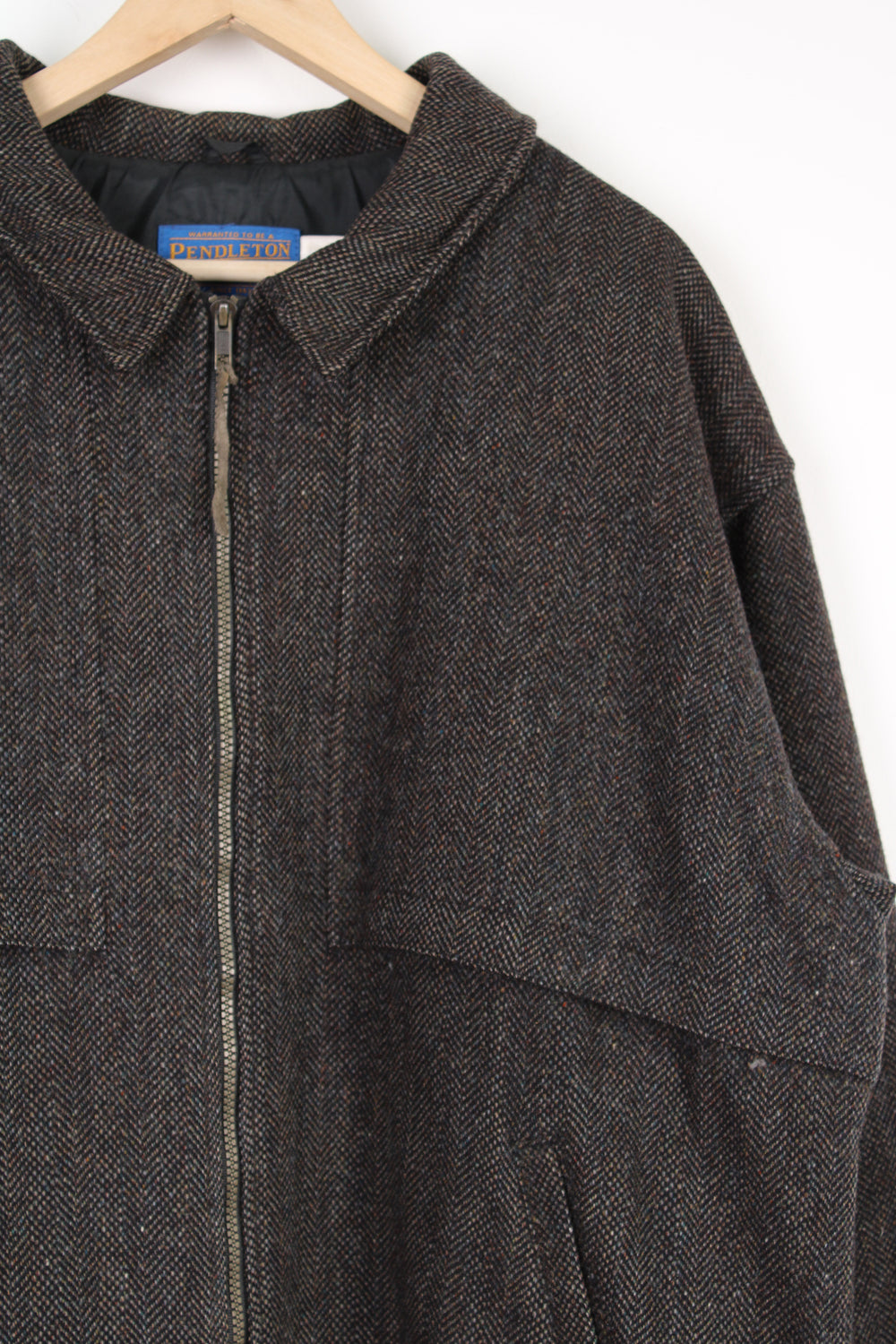 Vintage Pendleton all grey zip through wool bomber jacket with pockets