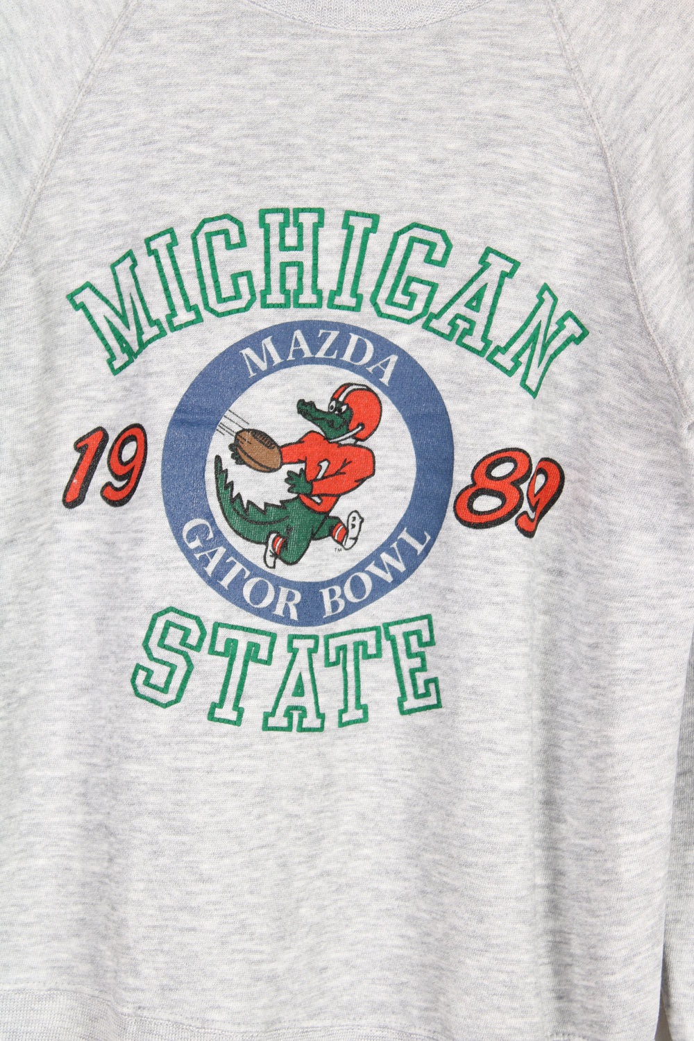 Vintage 1989 Michigan State Sweatshirt college football grey crewneck sweatshirt