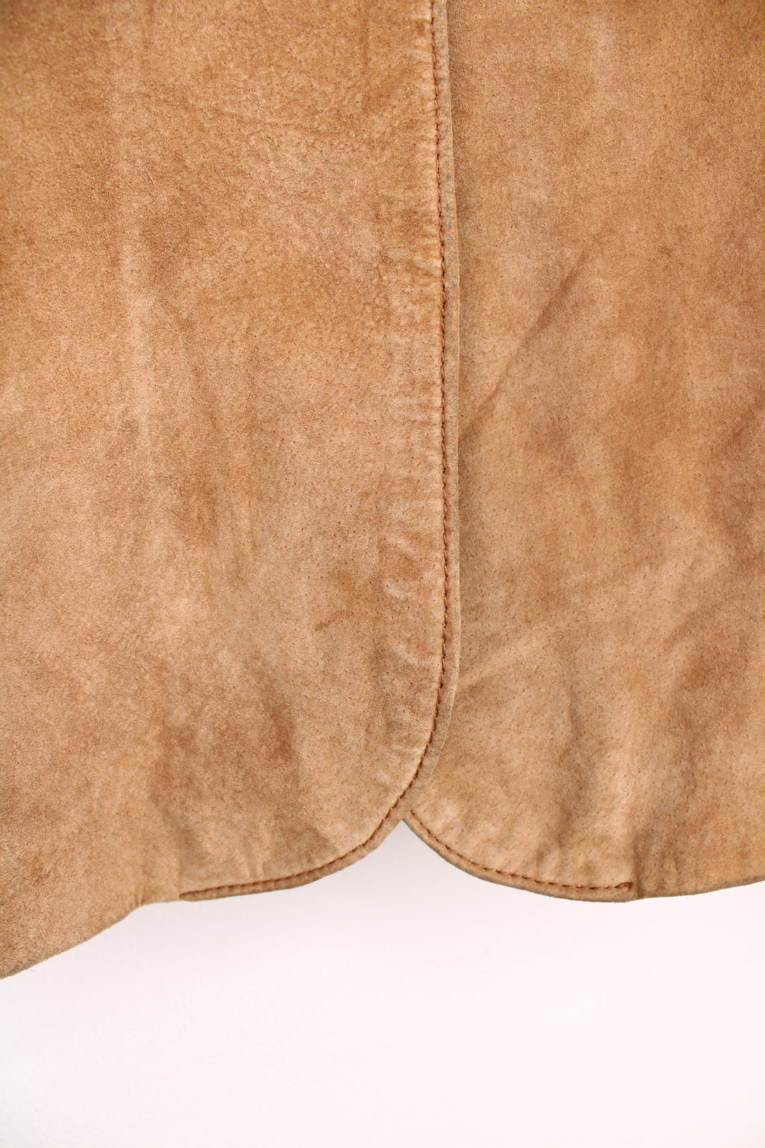 Y2K tan suede blazer style jacket with embroidered detailing by Sormet 