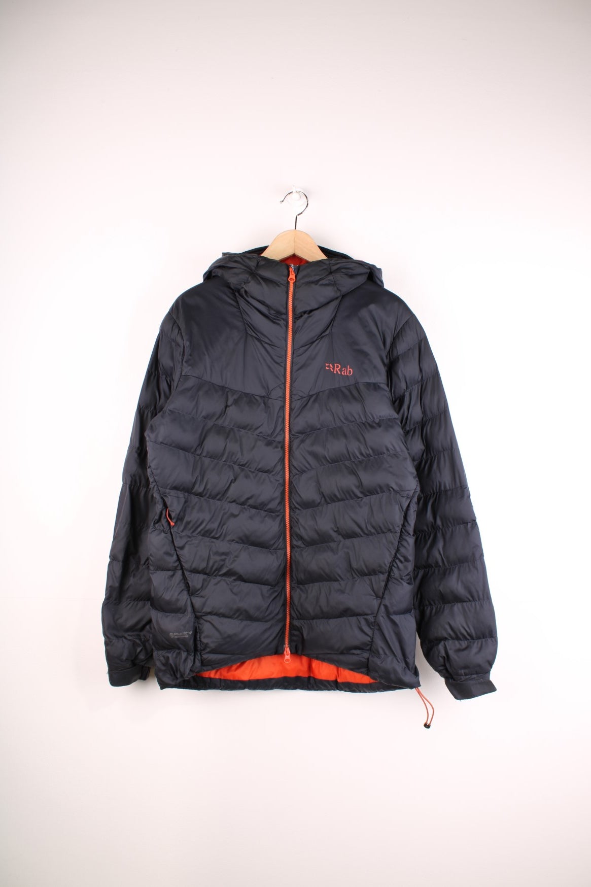 Orange and black bubble coat on sale