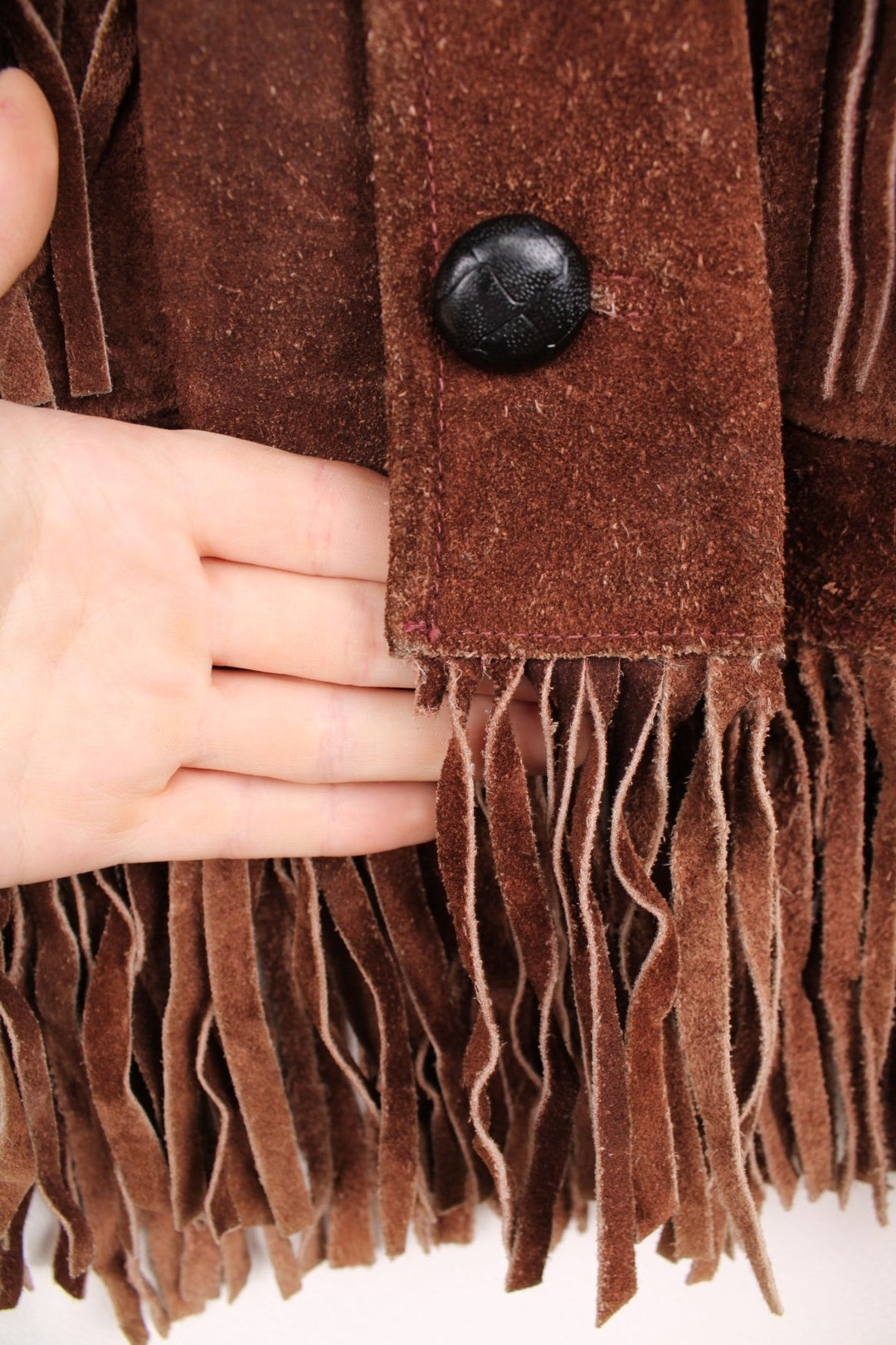 Vintage 70s suede western style fringe jacket. 