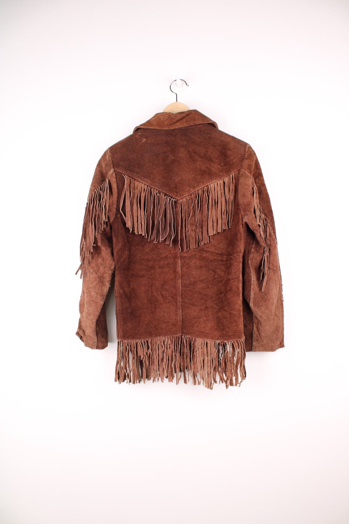 Vintage 70s suede western style fringe jacket. 