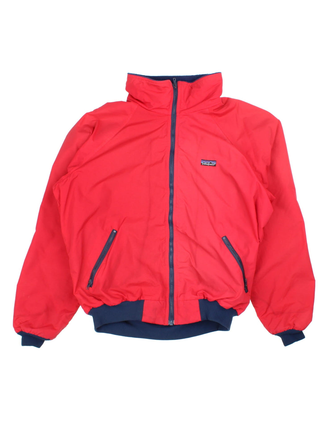 Vintage Patagonia Bomber Jacket in a red colourway. Zips up and has side pockets, insulated with a fleece lining, and has the logos embroidered on the front.