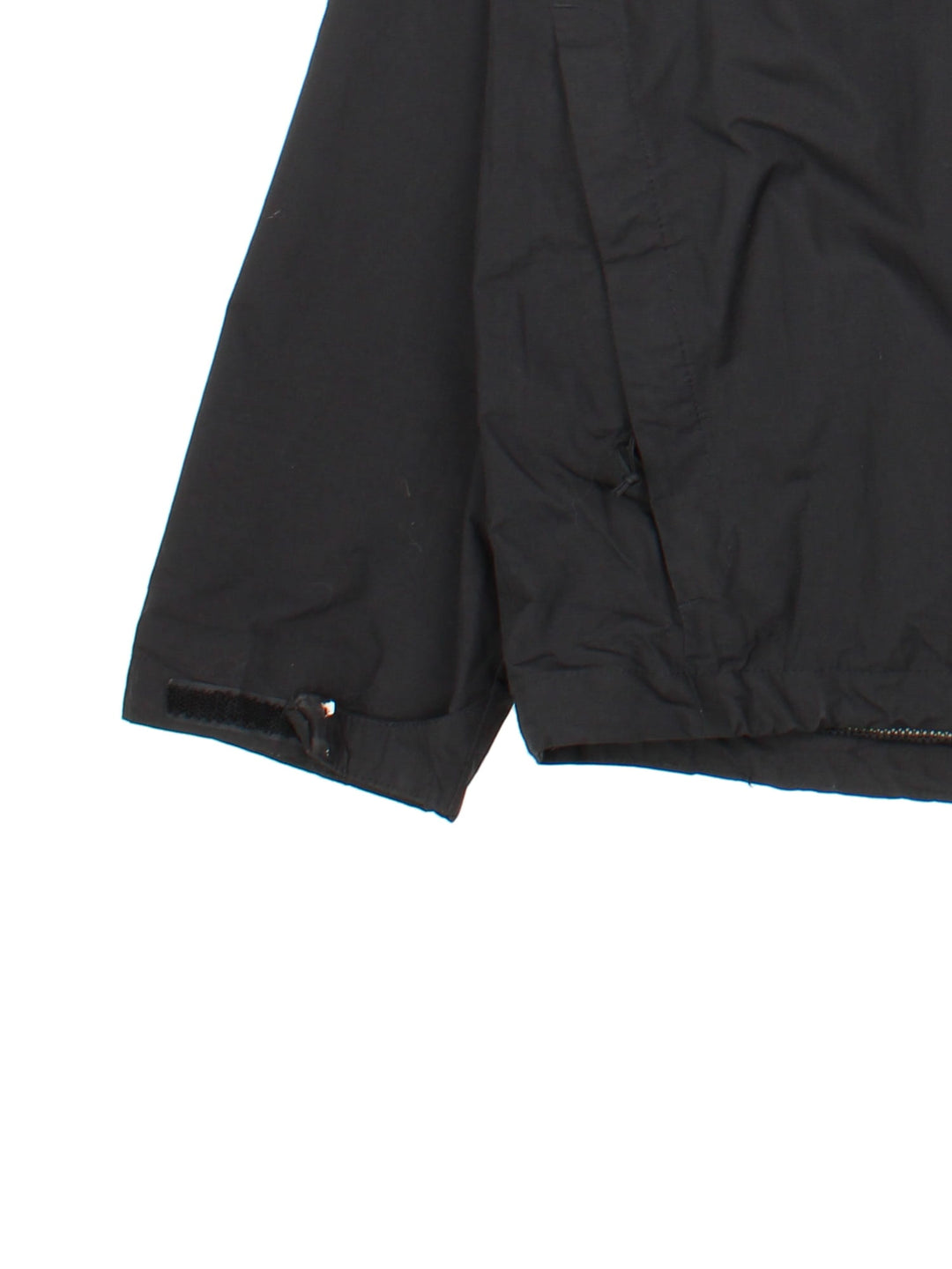 The North Face Dryvent Jacket in a black colourway. Zips up and has multiple pockets, mesh lining, hooded, and has the logo embroidered on the front and back.