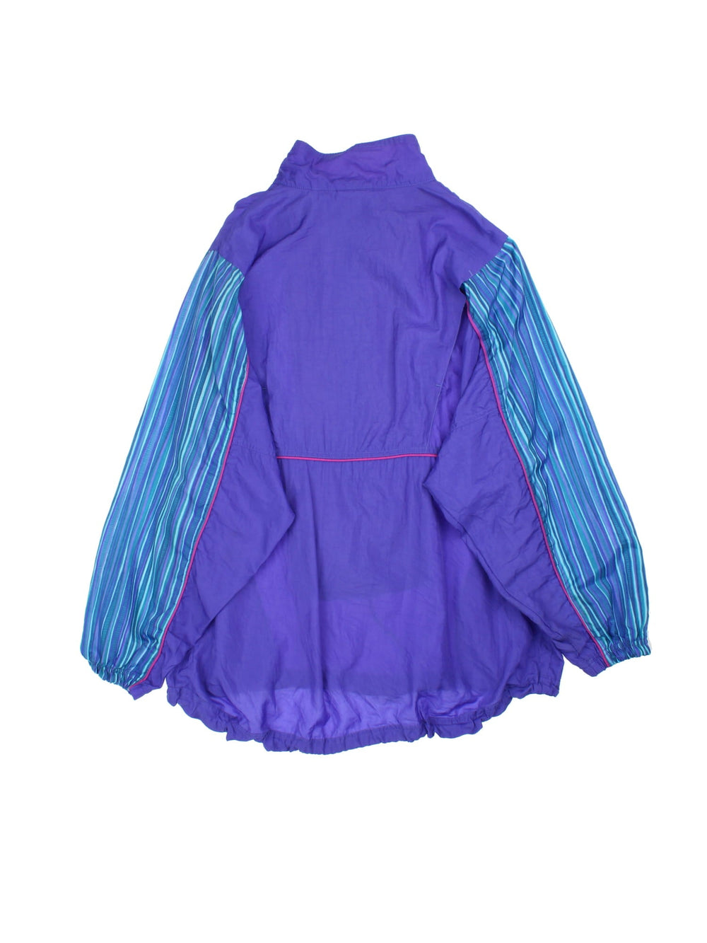 Vintage 90's Reebok Pullover Windbreaker in a purple and blue colourway. Half zip up and has multiple pockets, and the spell out logo embroidered on the front.