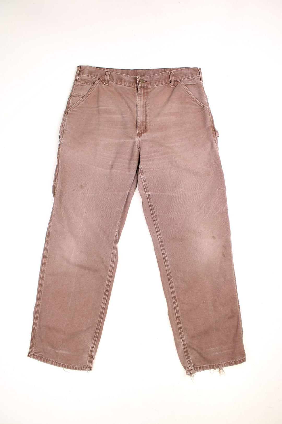 Carhartt Carpenter Jeans in a brown colourway, has multiple pockets and the logo embroidered on the back.