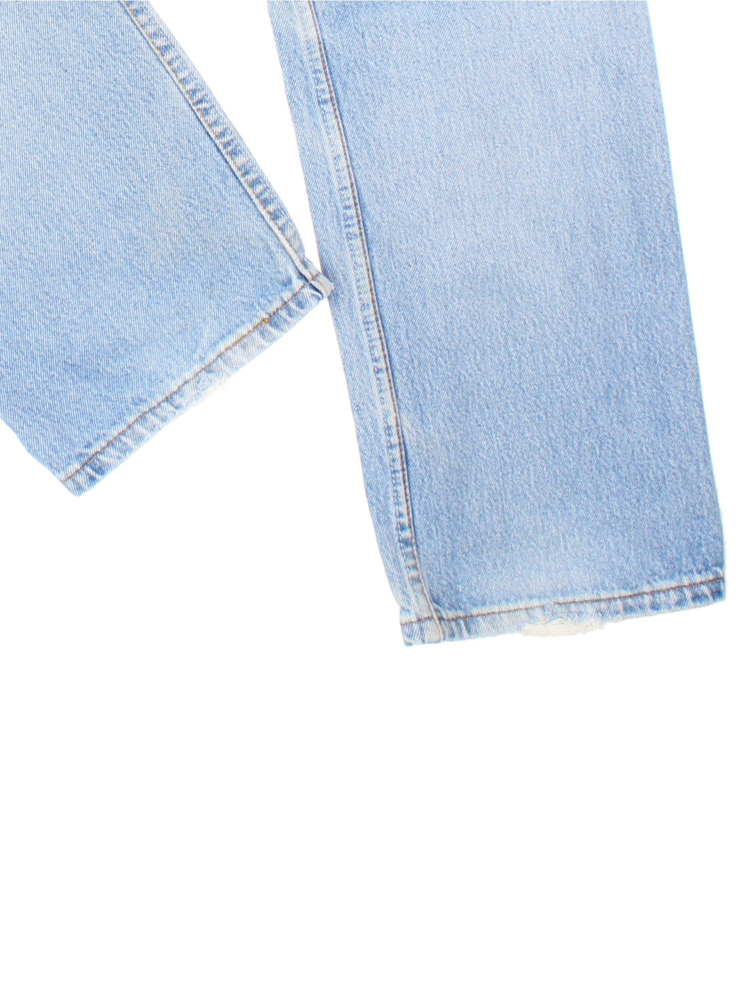 Levi Strauss 501 Jeans in blue colourway with multiple pockets and the logo tab embroidered on the back.