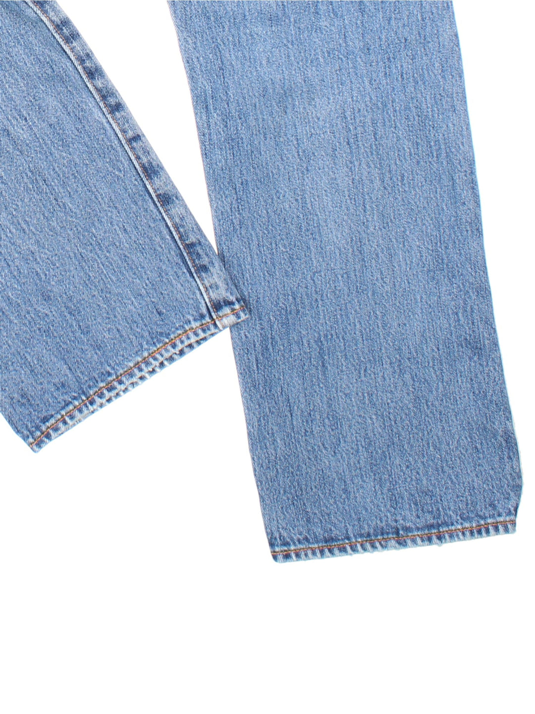 Levi Strauss 501 Jeans in blue colourway with multiple pockets and the logo tab embroidered on the back.