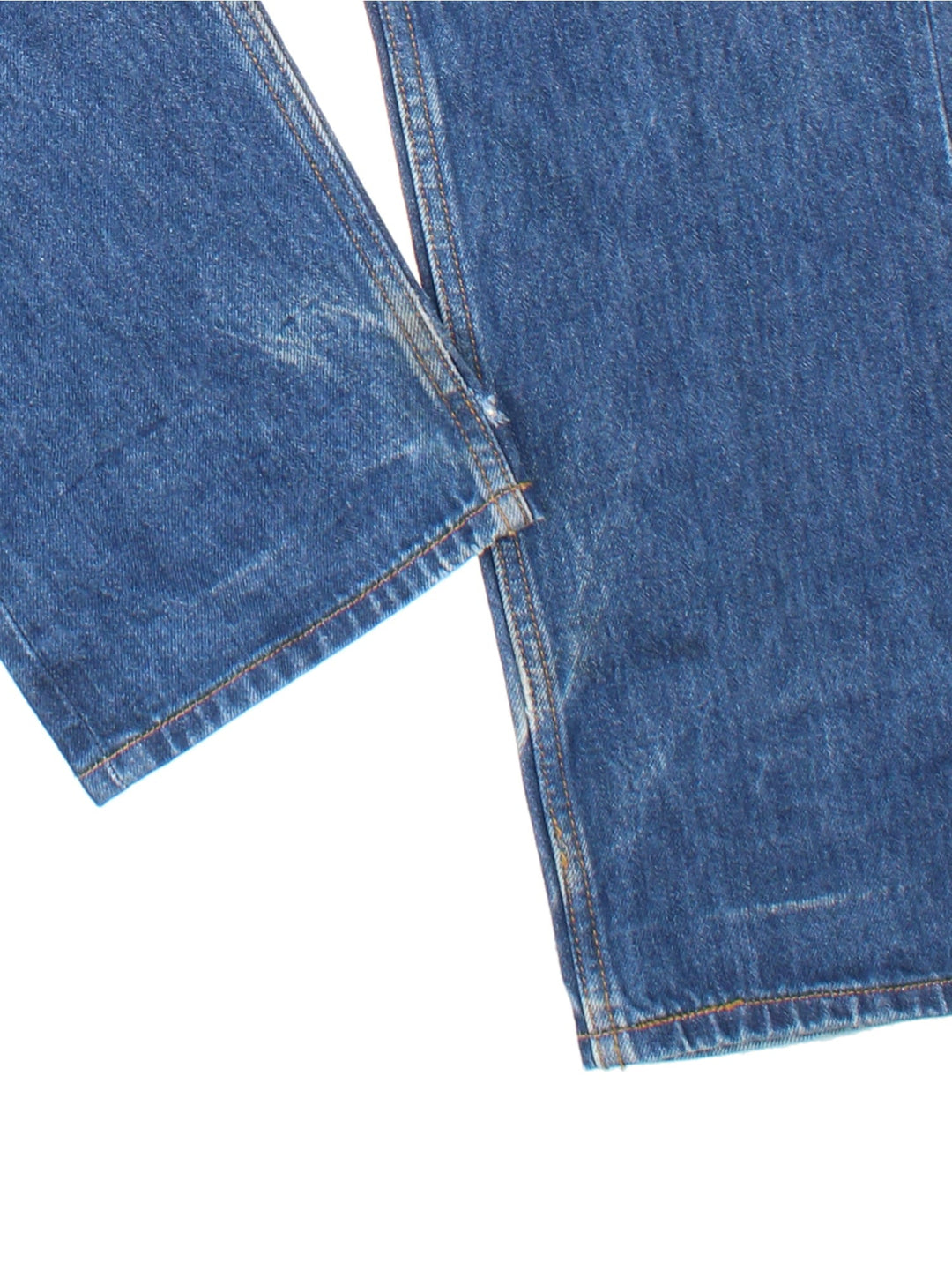 Levi Strauss 501 Jeans in blue colourway with multiple pockets and the logo tab embroidered on the back.