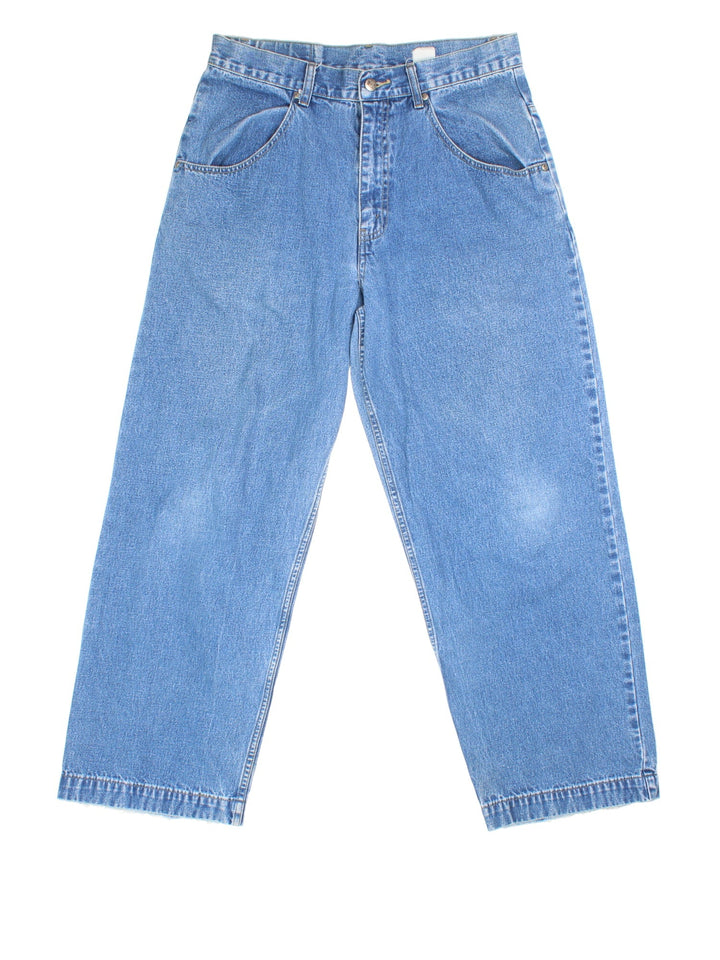 Y2K Levi Strauss L2 Baggy Jeans in blue colourway with multiple pockets and the logo embroidered on the back.