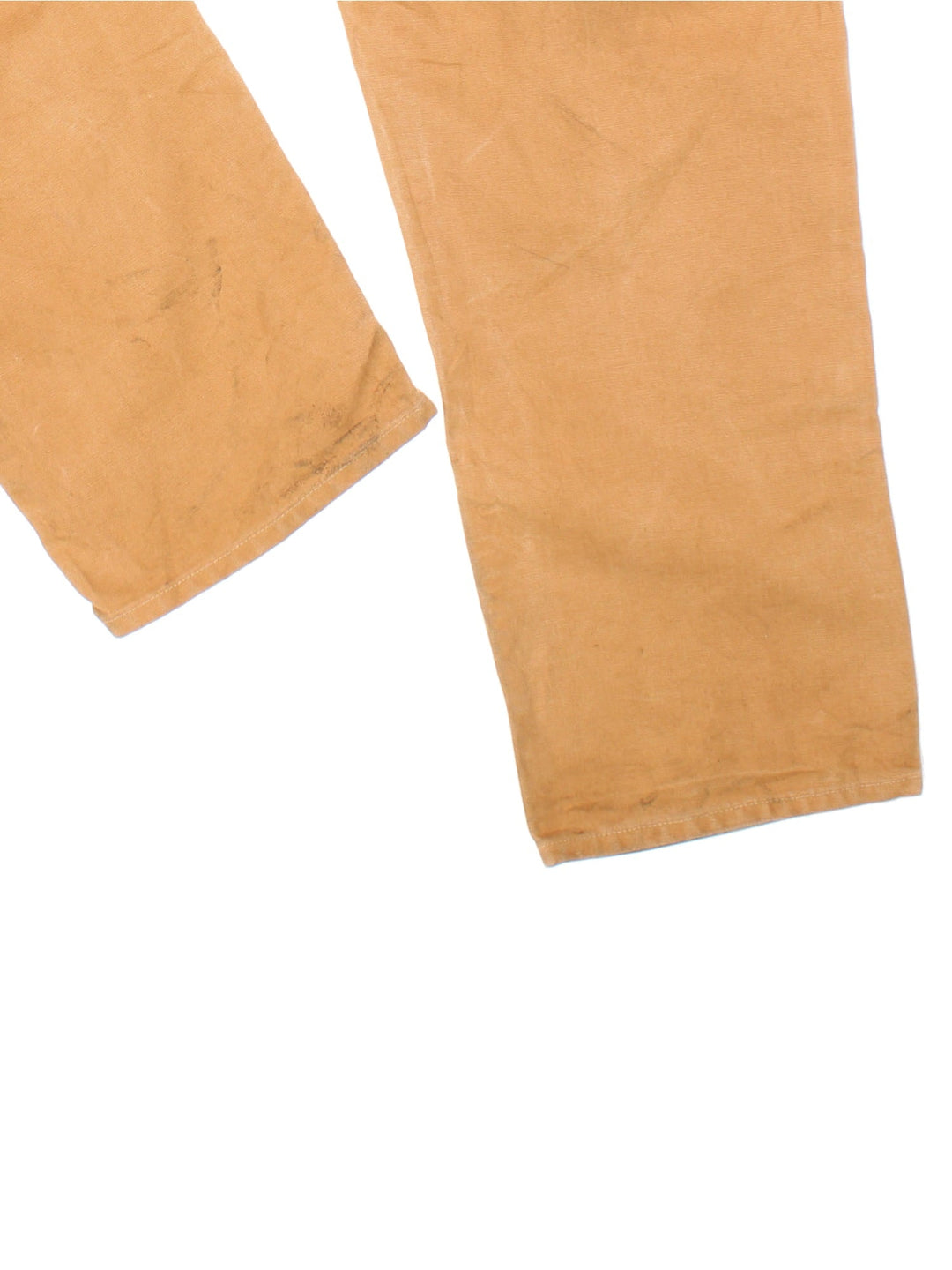 Carhartt Double Knee Jeans in tan colourway with multiple pockets and the logo embroidered on the back.