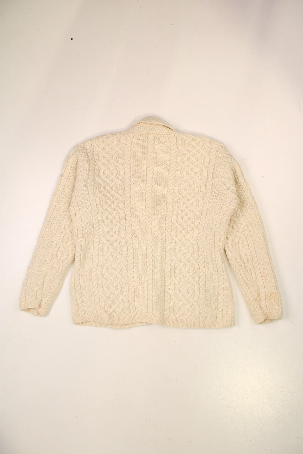 Lauren by Ralph Lauren cable knit cardigan in white with two pockets.