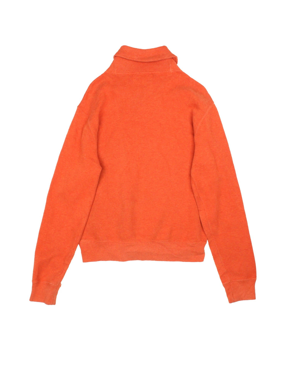 Ralph Lauren jumper in a orange colourway with button fasten neckline and embroidered logo on front.