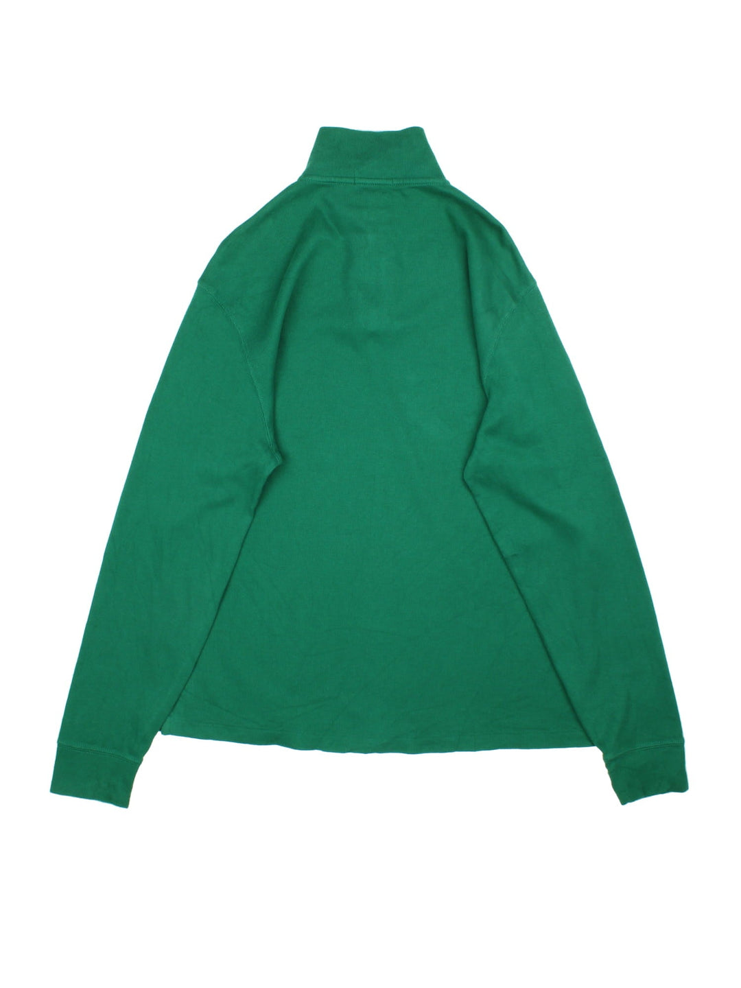 Ralph Lauren 1/4 Zip Jumper in a green colourway, with embroidered logo on front.