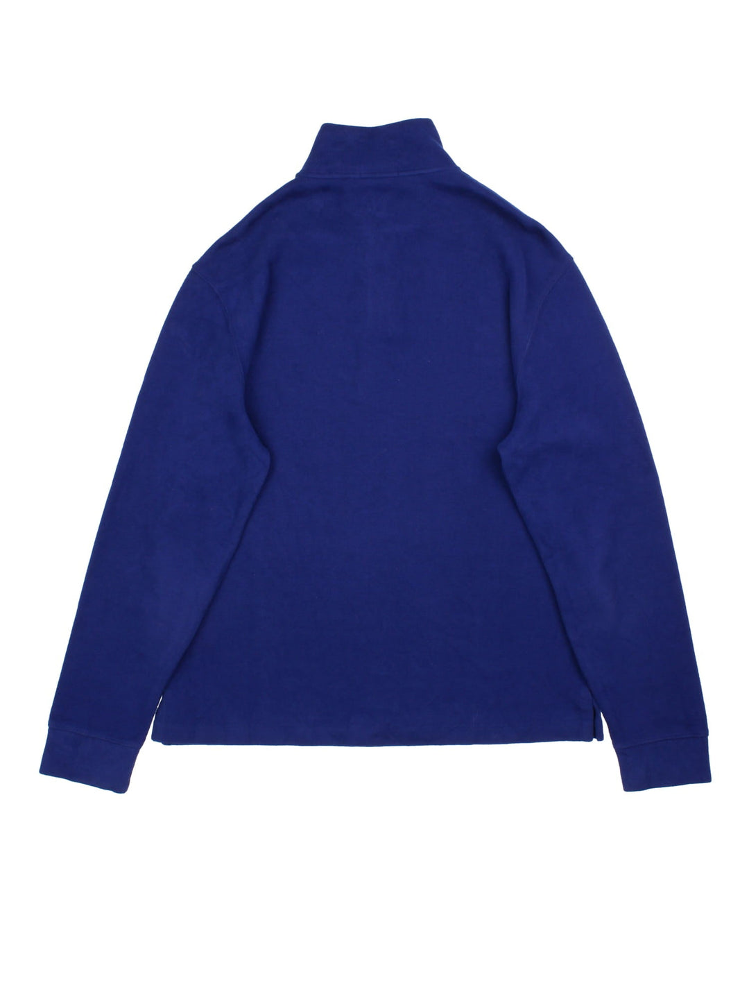 Ralph Lauren 1/4 Zip Jumper in a blue colourway, with embroidered logo on front.