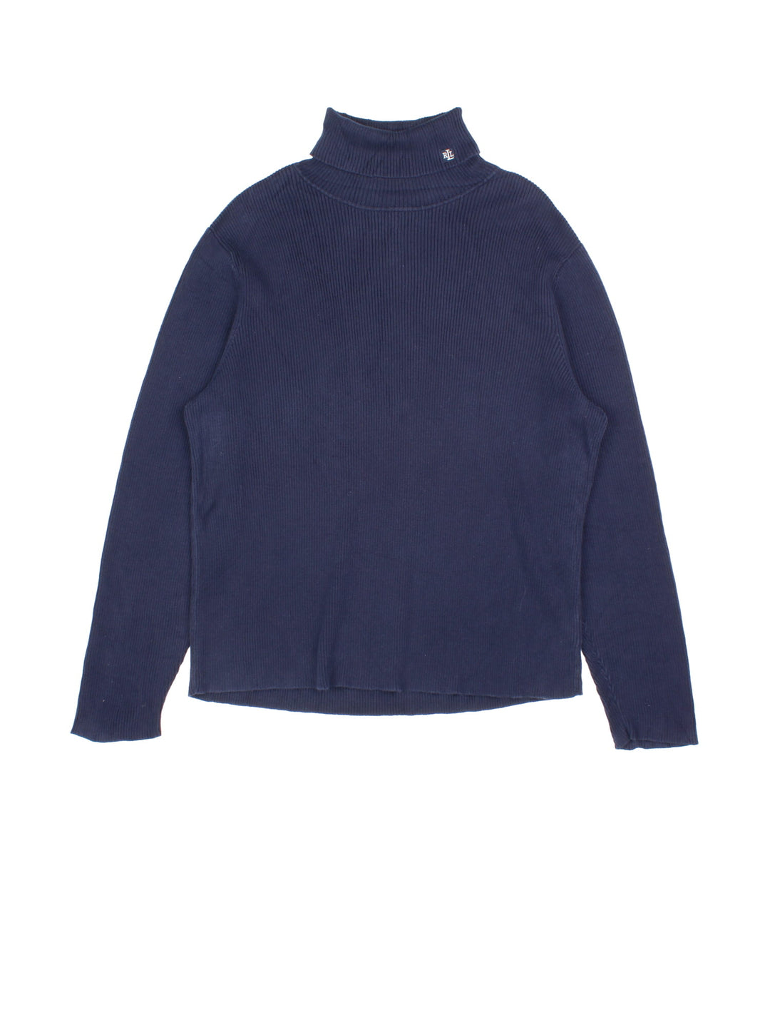 Ralph Lauren 1/4 Zip Jumper in a blue colourway, with embroidered logo on front.