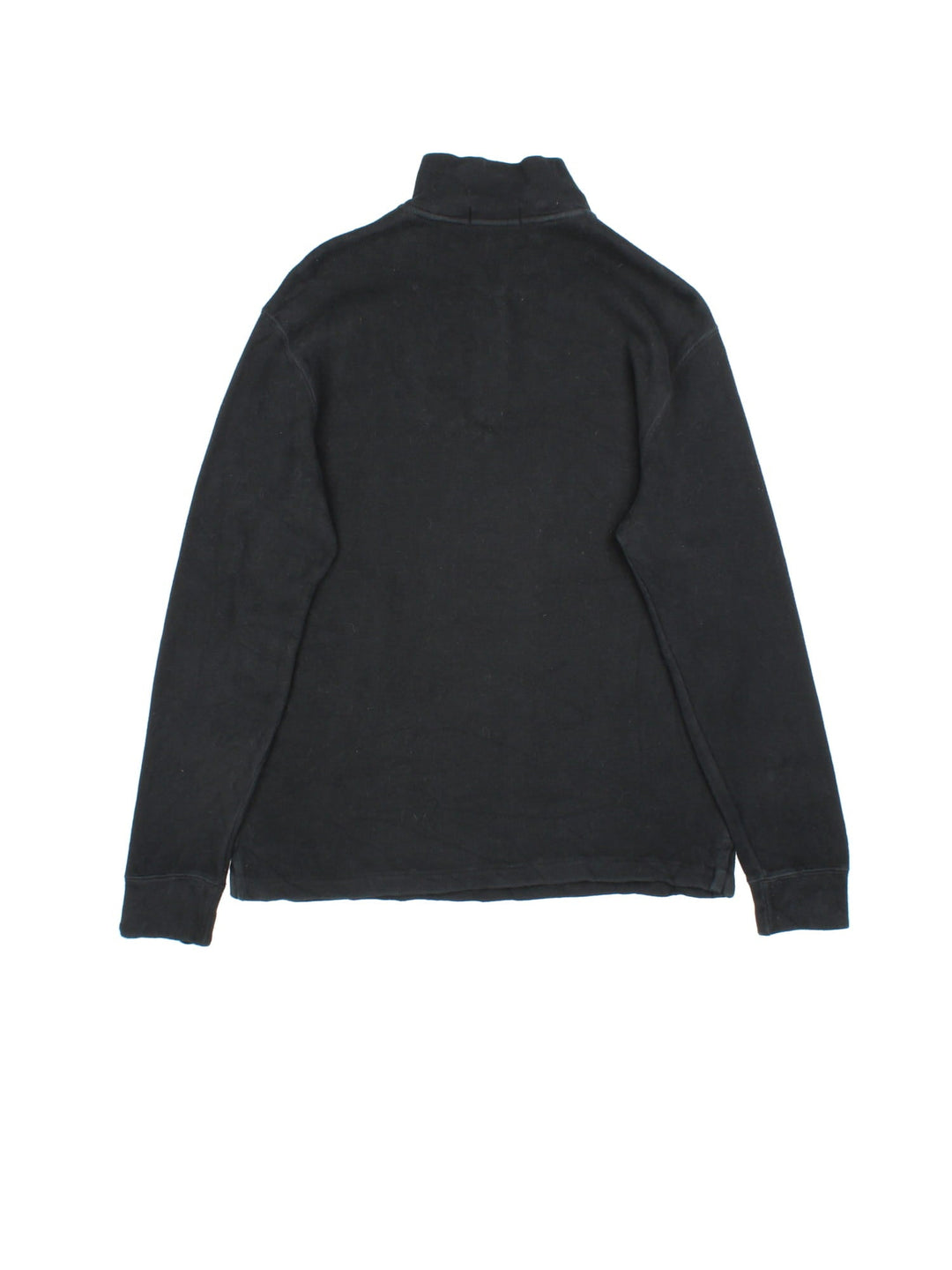 Ralph Lauren 1/4 Zip Jumper in a black colourway, with embroidered logo on front.