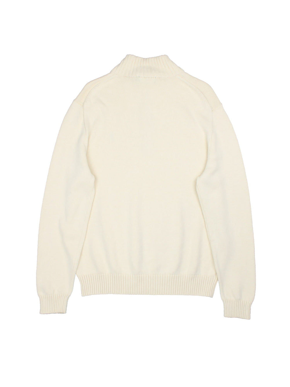 Ralph Lauren 1/4 Zip Jumper in a white colourway, with embroidered logo on front.