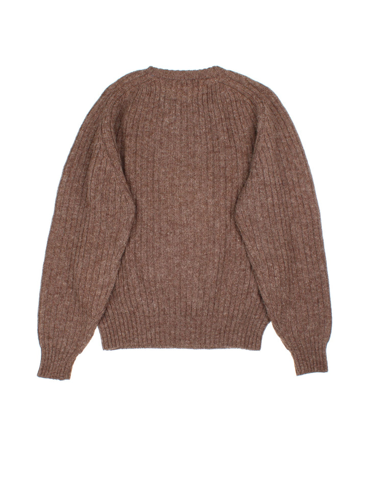 Yves Saint Laurent Jumper in a brown colourway. Crewneck neck, ribbed and cuffed hems.