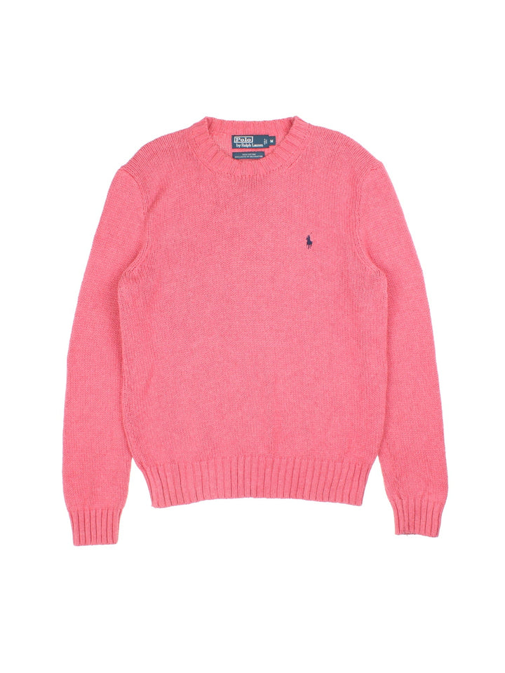 Ralph Lauren Sweater in a pink colourway with classic embroided logo on the front.