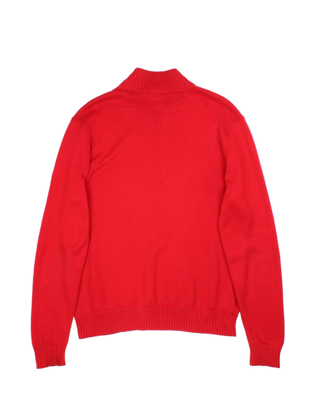 Ralph Lauren 1/4 Zip Jumper in a red colourway with classic embroidered logo on the front.