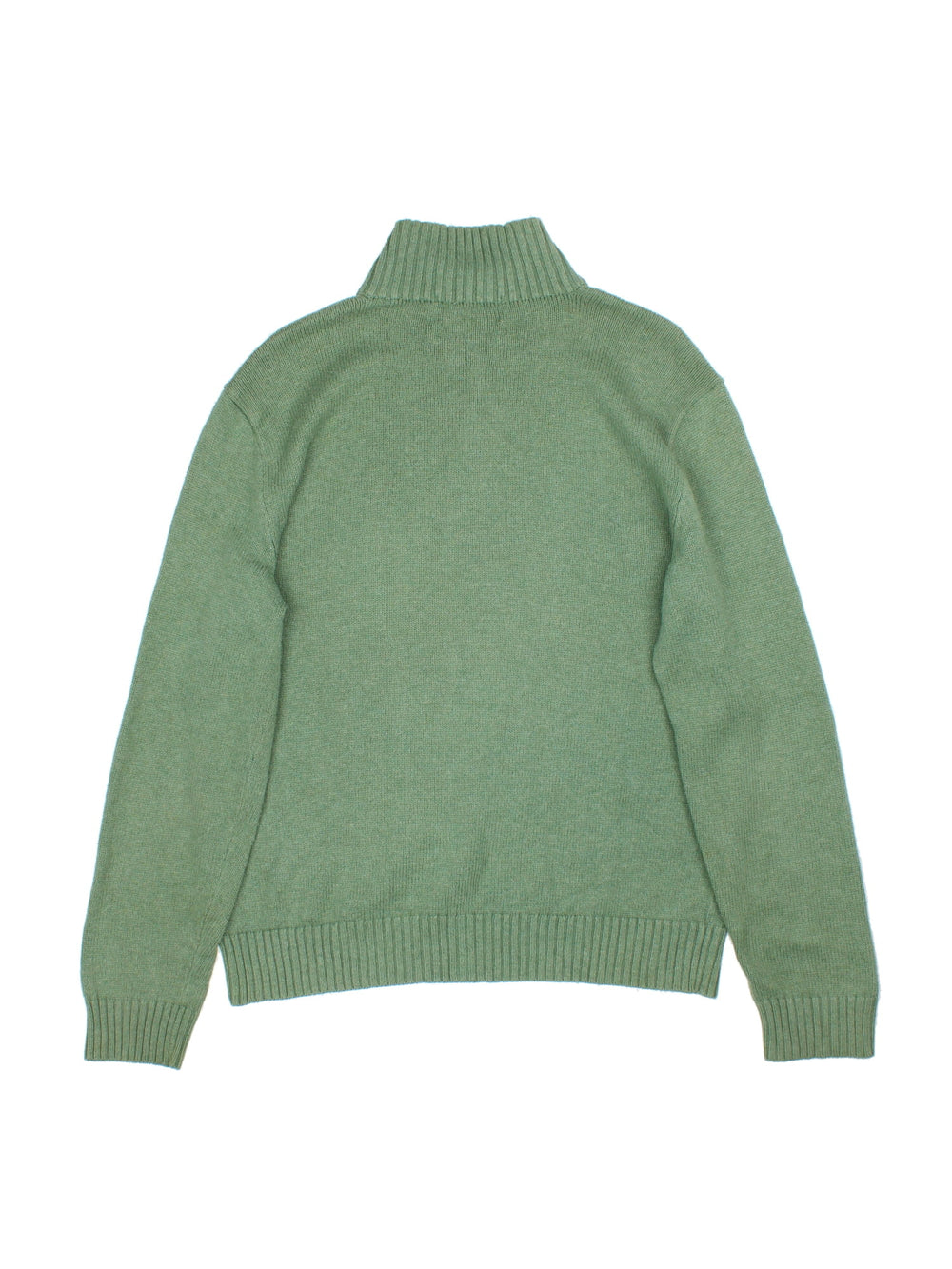 Ralph Lauren 1/4 Zip jumper in a green colourway with classic embroidered logo on the front.