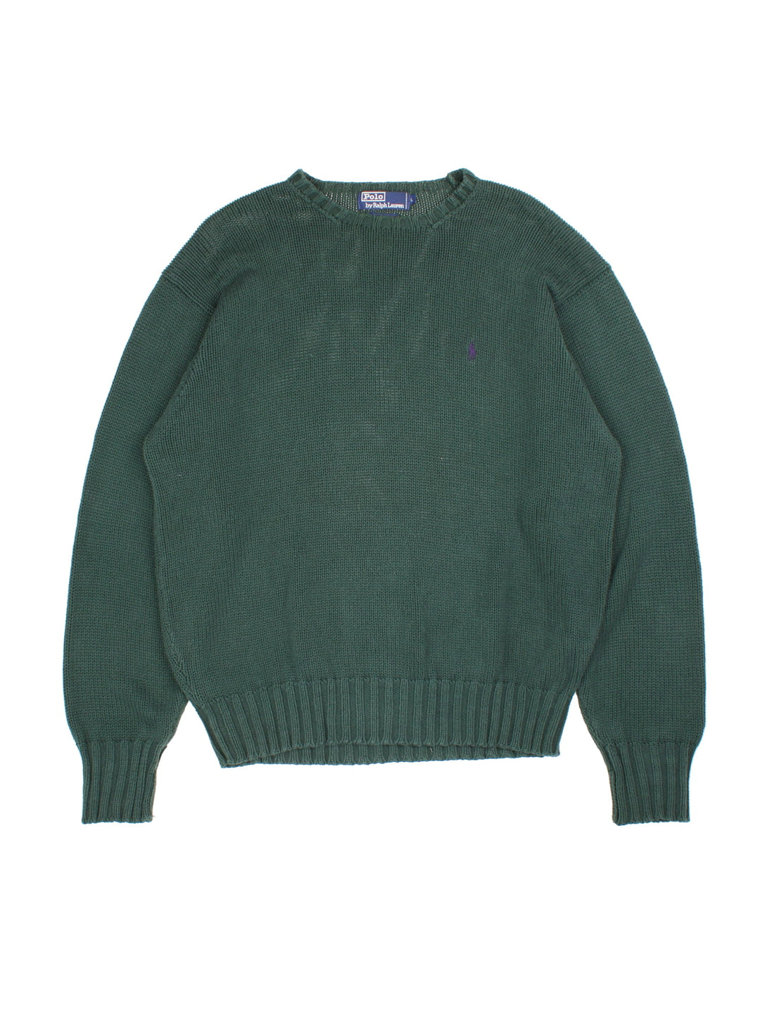 Ralph Lauren jumper in a green colourway with classic embroidered logo on the front.