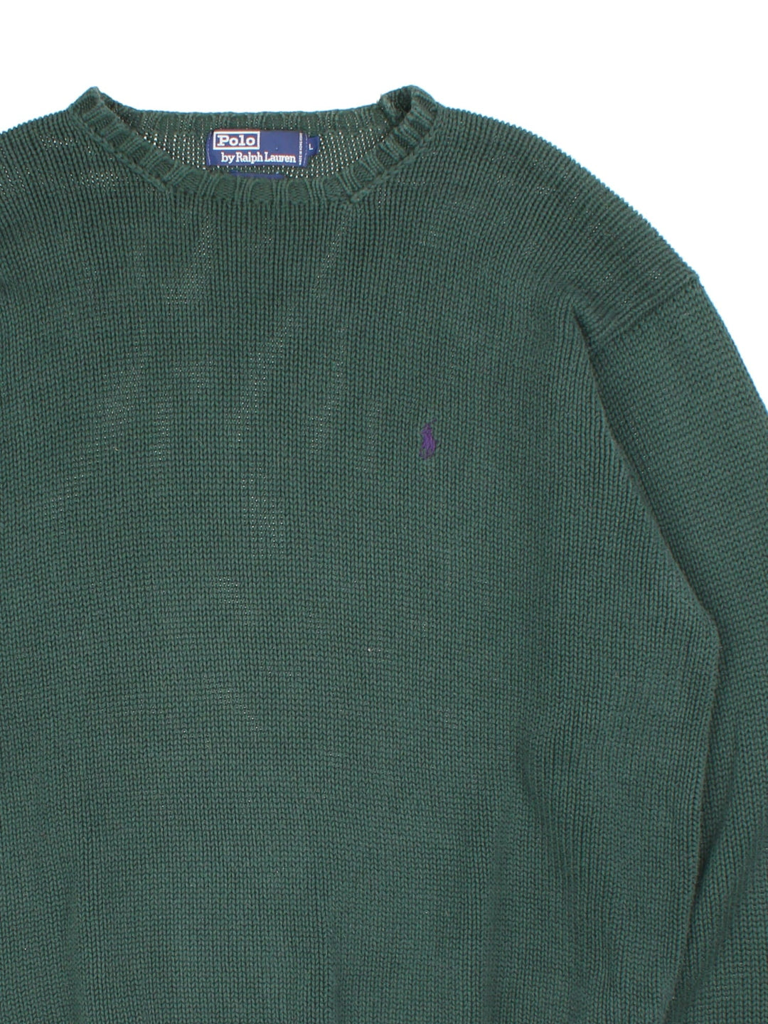 Ralph Lauren jumper in a green colourway with classic embroidered logo on the front.