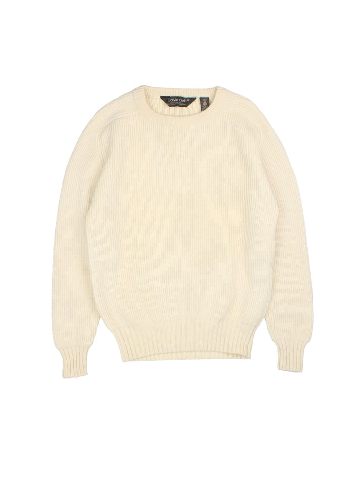 Vintage Calvin Klein jumper in a tan colourway, made with 100% pure wool.