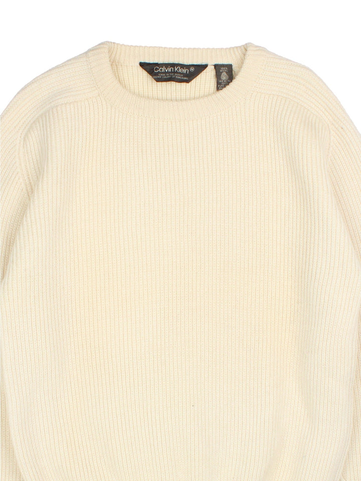 Vintage Calvin Klein jumper in a tan colourway, made with 100% pure wool.