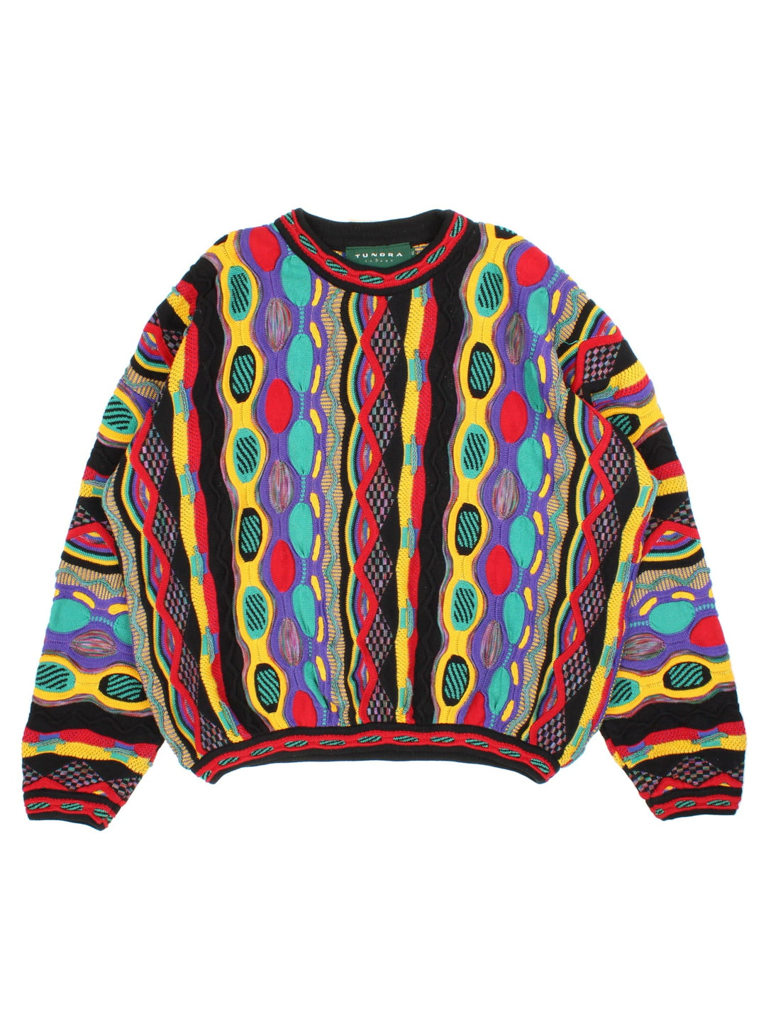 Vintage Tundra Canada patterned jumper in a multicoloured colourway with a textured feel.