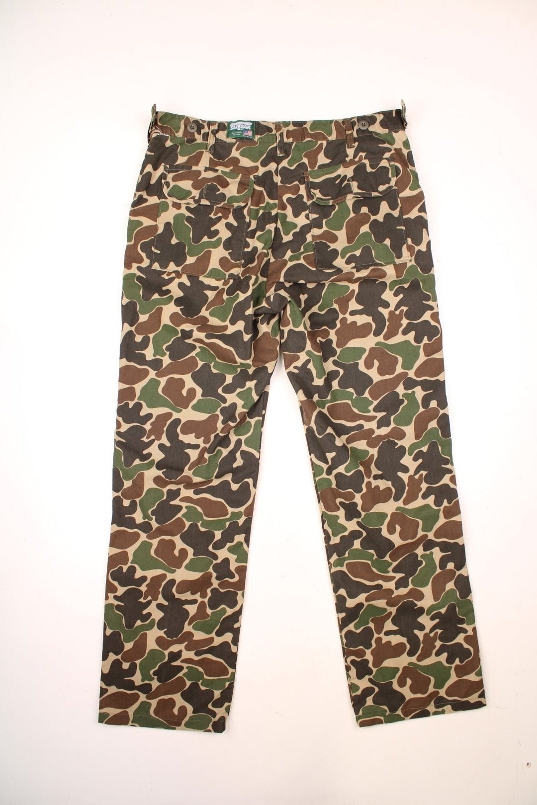 Vintage Saftbak camouflage workwear trousers with adjustable waist loops