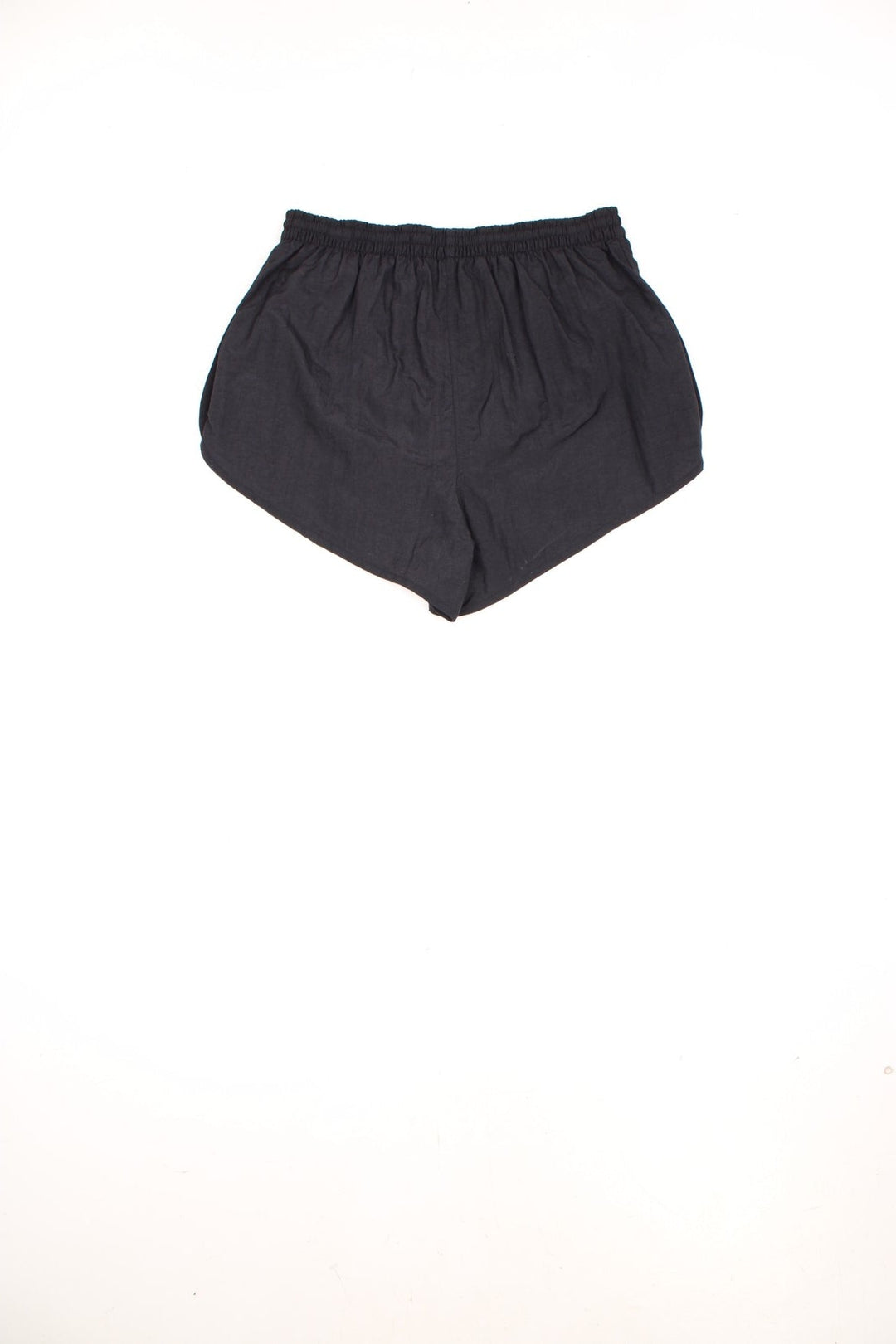 Vintage Reebok Running Shorts in a black colourway, has an adjustable waist, cotton lining, no pockets, and has the logo embroidered on the front. 