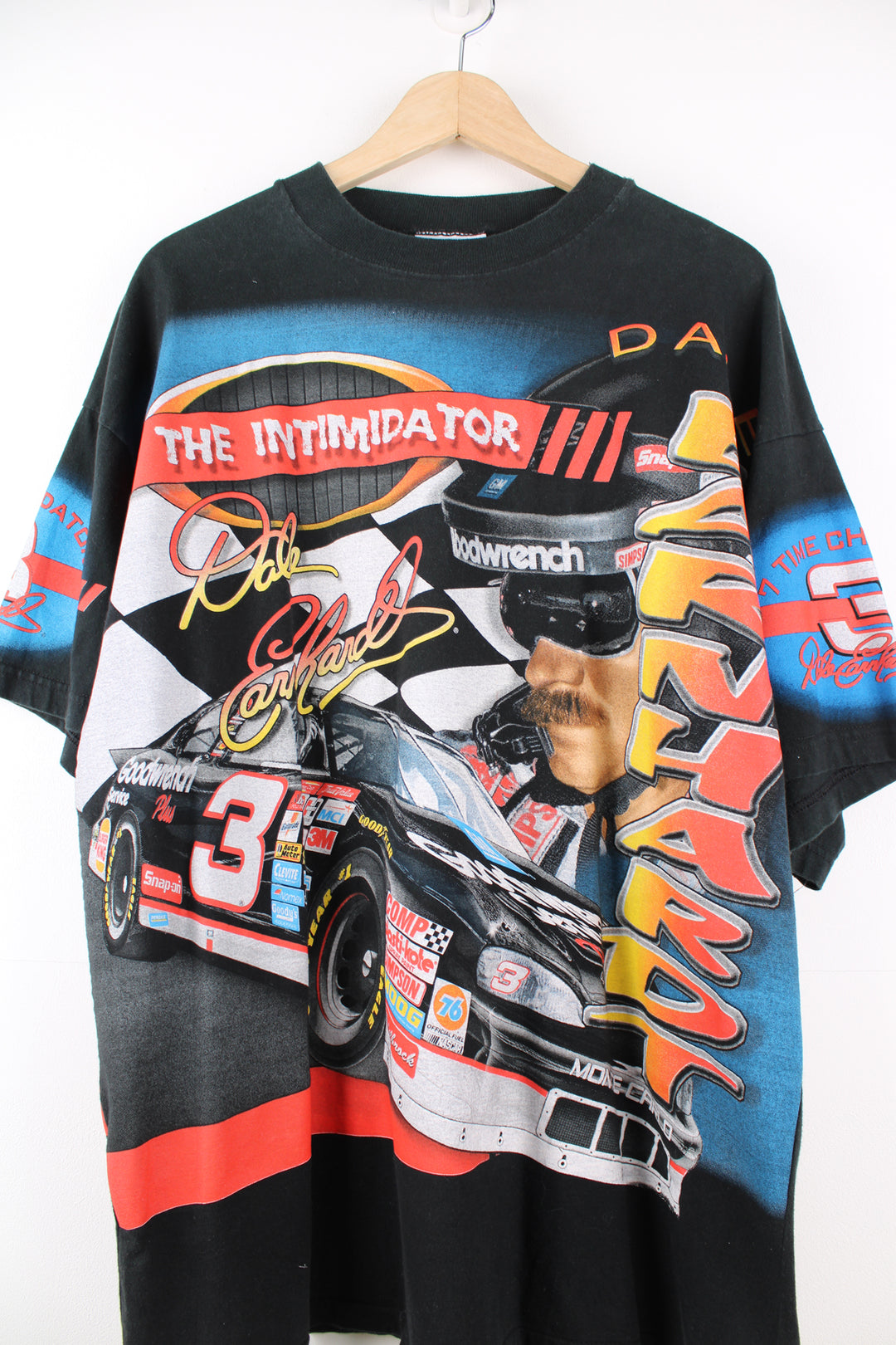 Vintage made in the USA NASCAR's Dale Earnhardt 'The Intimidator' all over print graphic t-shirt by Chase Authentic's 