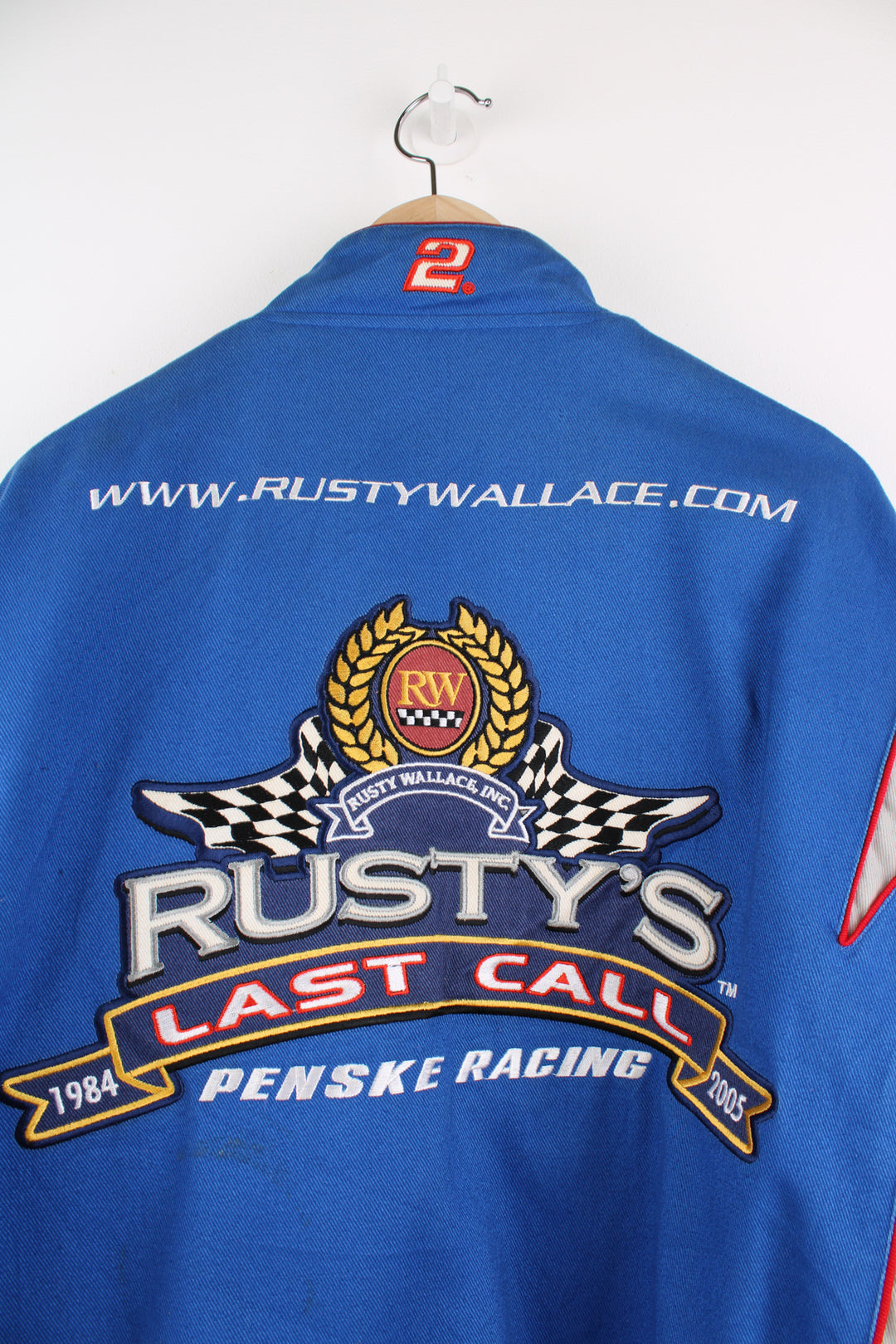 Vintage Rusty Wallace #2 Miller Lite sponsored cotton button up NASCAR jacket by Chase Authentic's