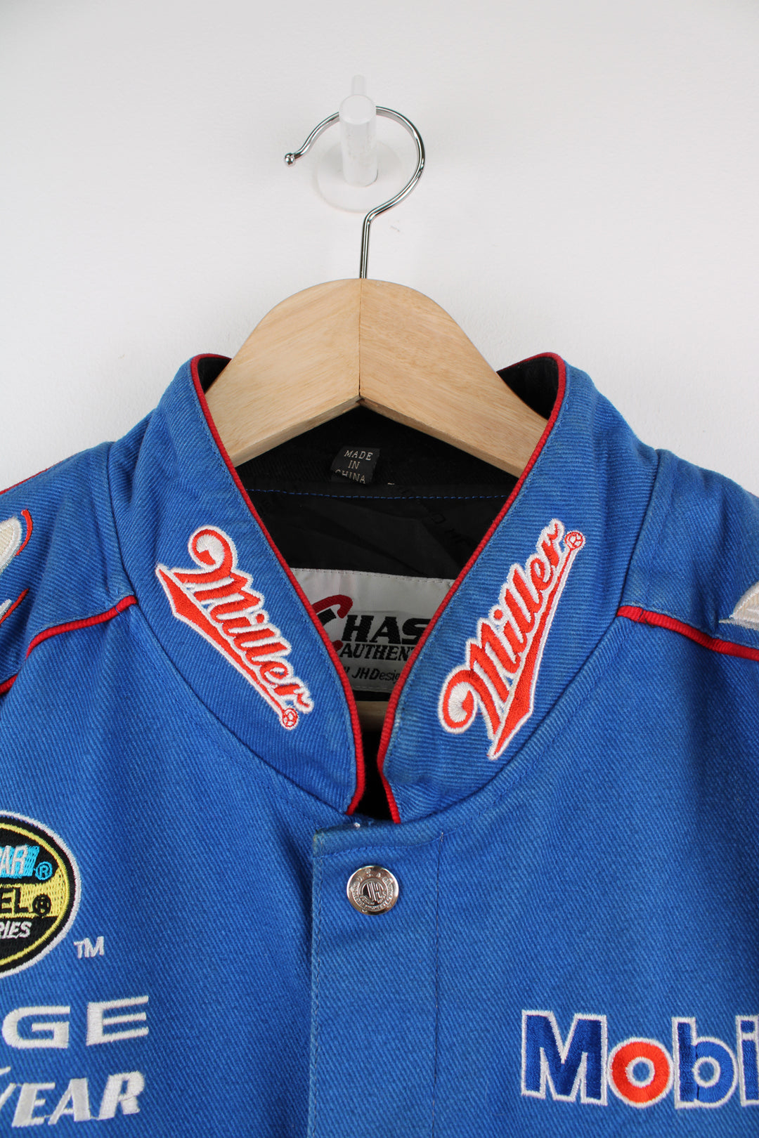 Vintage Rusty Wallace #2 Miller Lite sponsored cotton button up NASCAR jacket by Chase Authentic's