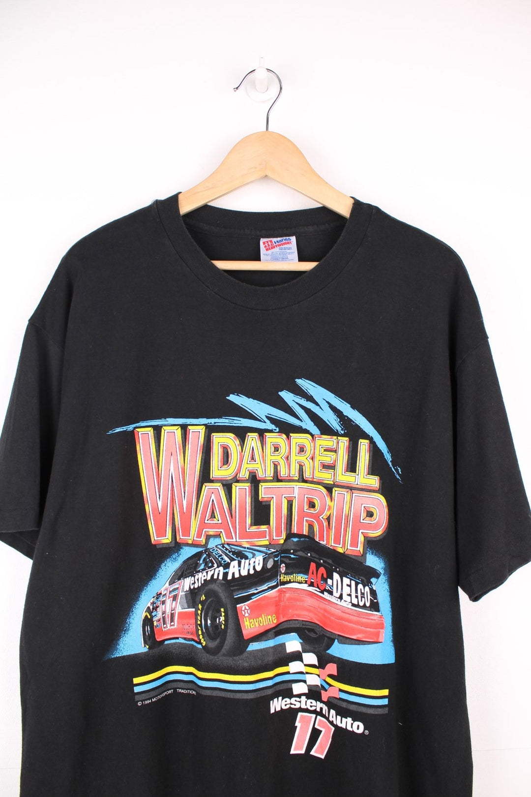 Vintage 1994 Darrell Waltrip single stitch T-Shirt with large graphic print on the front.