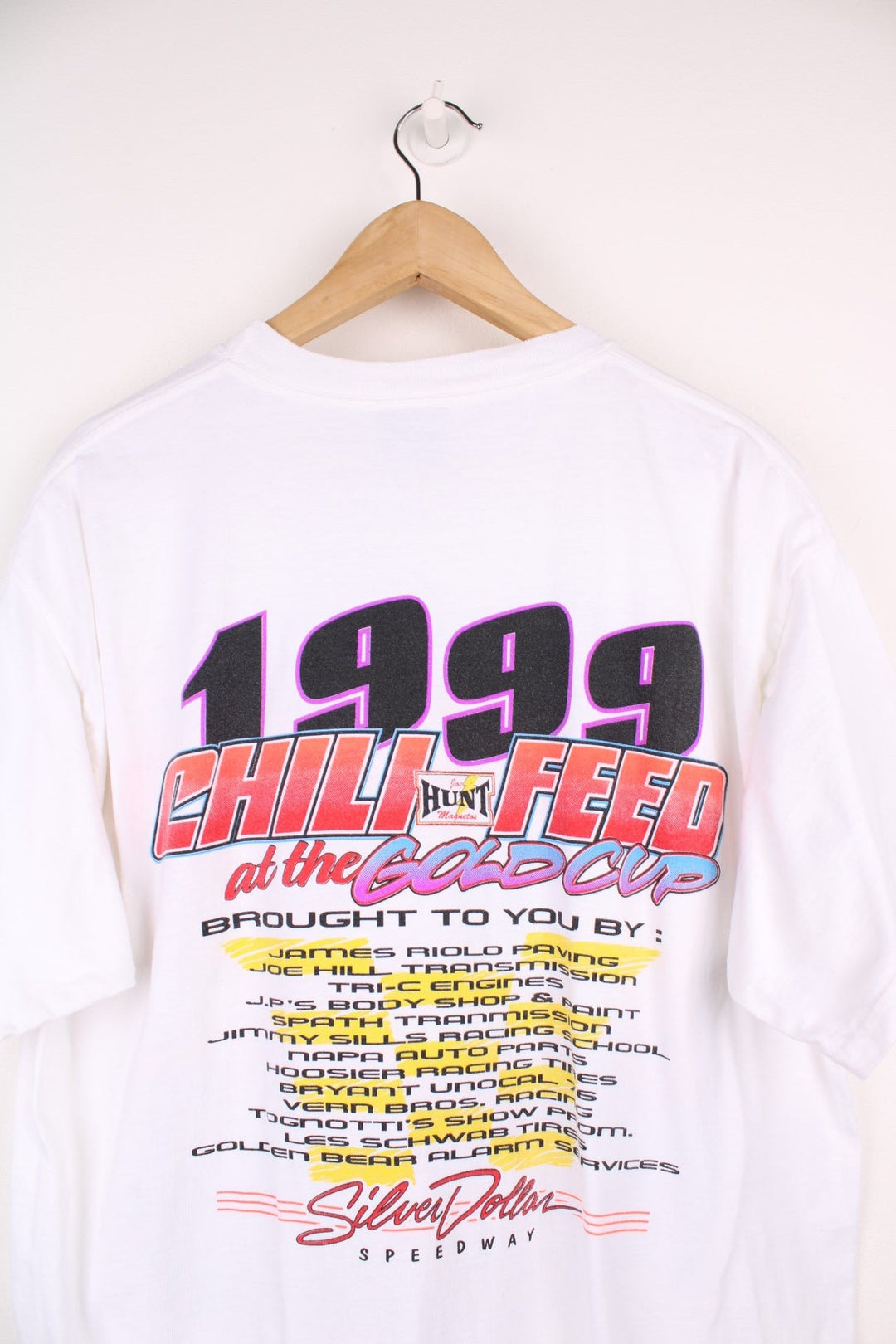 1999 Silver Dollar Speedway T-Shirt with large graphic print on the front and back.