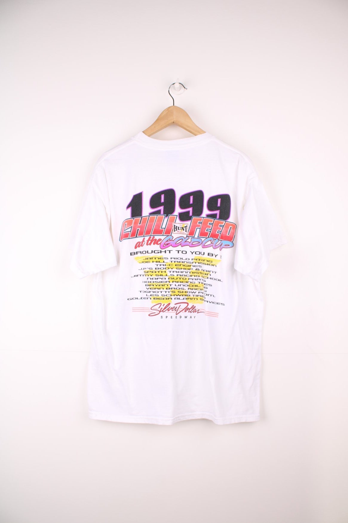 1999 Silver Dollar Speedway T-Shirt with large graphic print on the front and back.