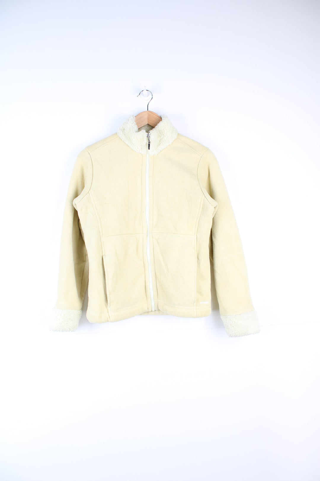 Patagonia Synchilla zip through fleece in yellow. 