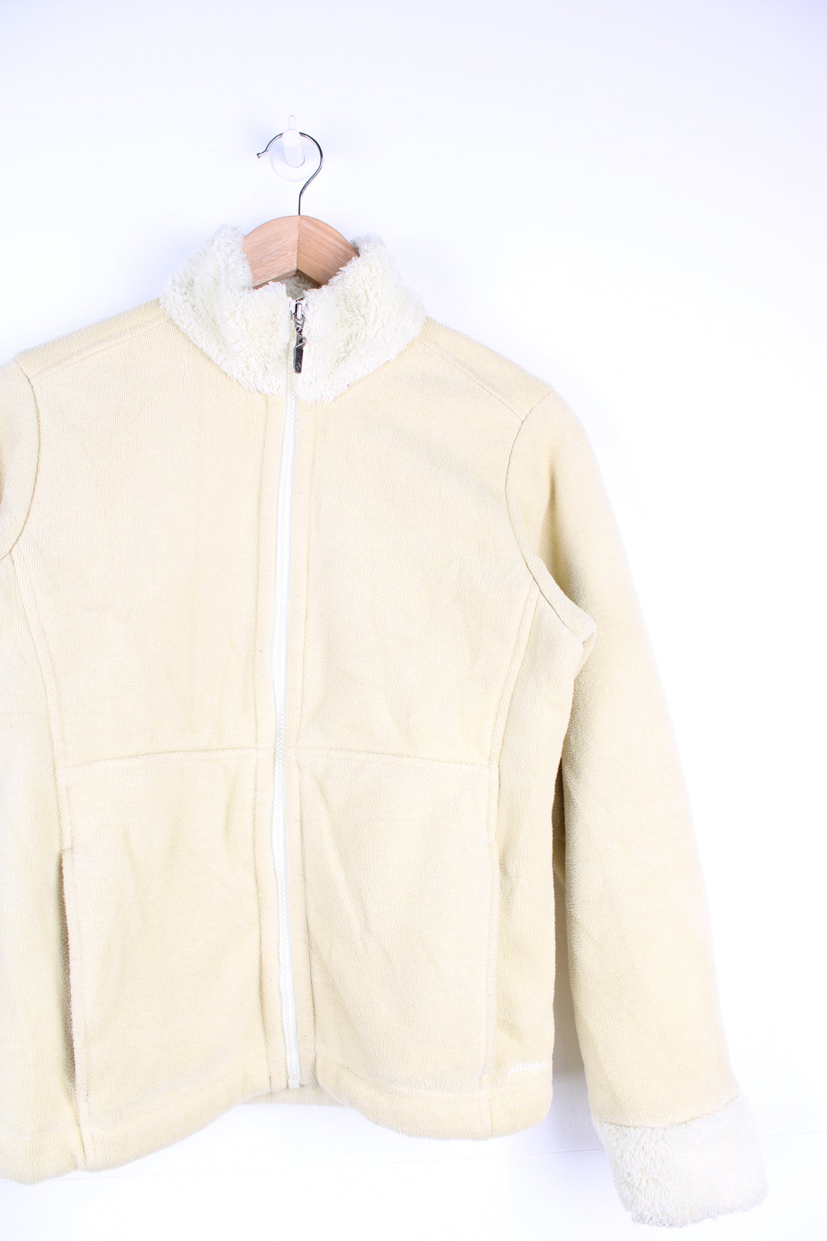 Patagonia Synchilla zip through fleece in yellow. 