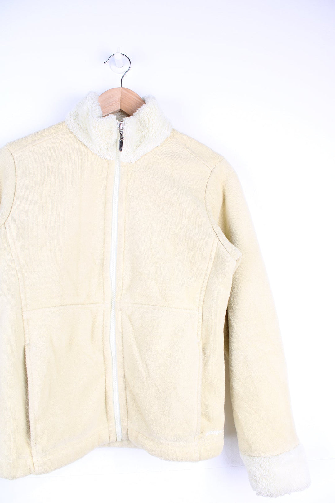 Patagonia Synchilla zip through fleece in yellow. 