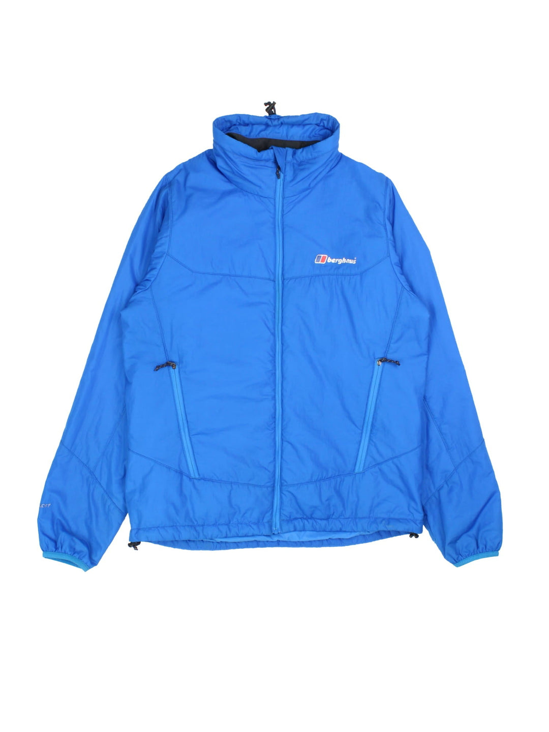 Berghaus Vintage Rannoch Jacket in a blue colourway. Full zip with pockets on front, insulated hydroloft lining, and has the logo printed on the front.