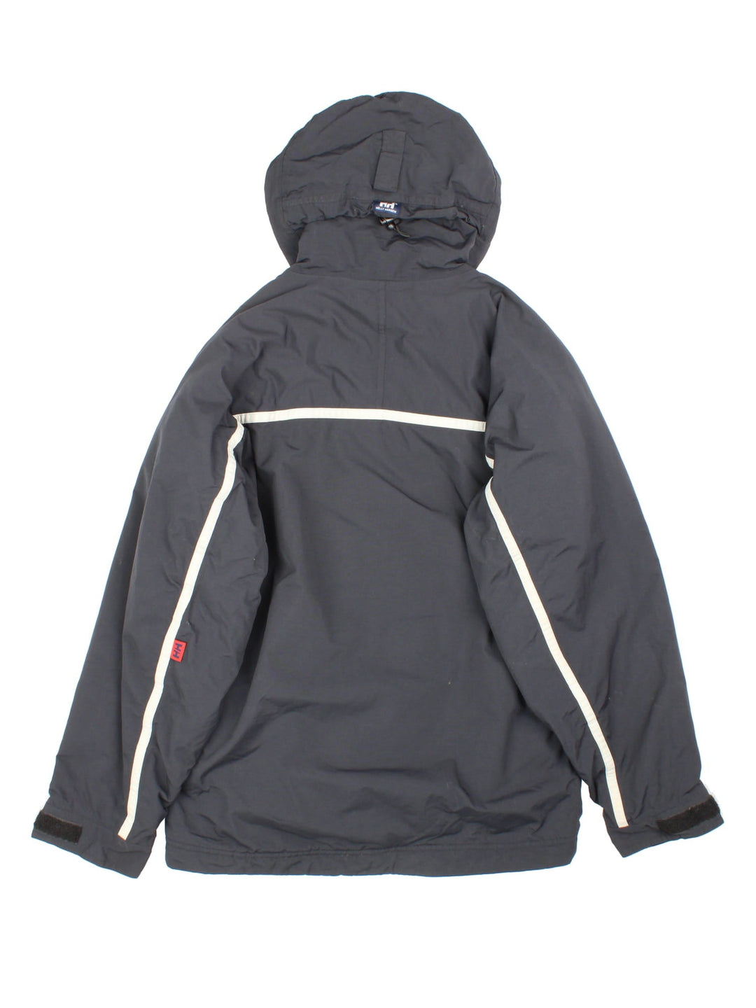 Helly Hansen Tech Jacket in a black colourway. Grey detail along arms, across chest and back.Ski lining on the interior with zip pockets and drawstring hood. Has a small logo on front and pocket.