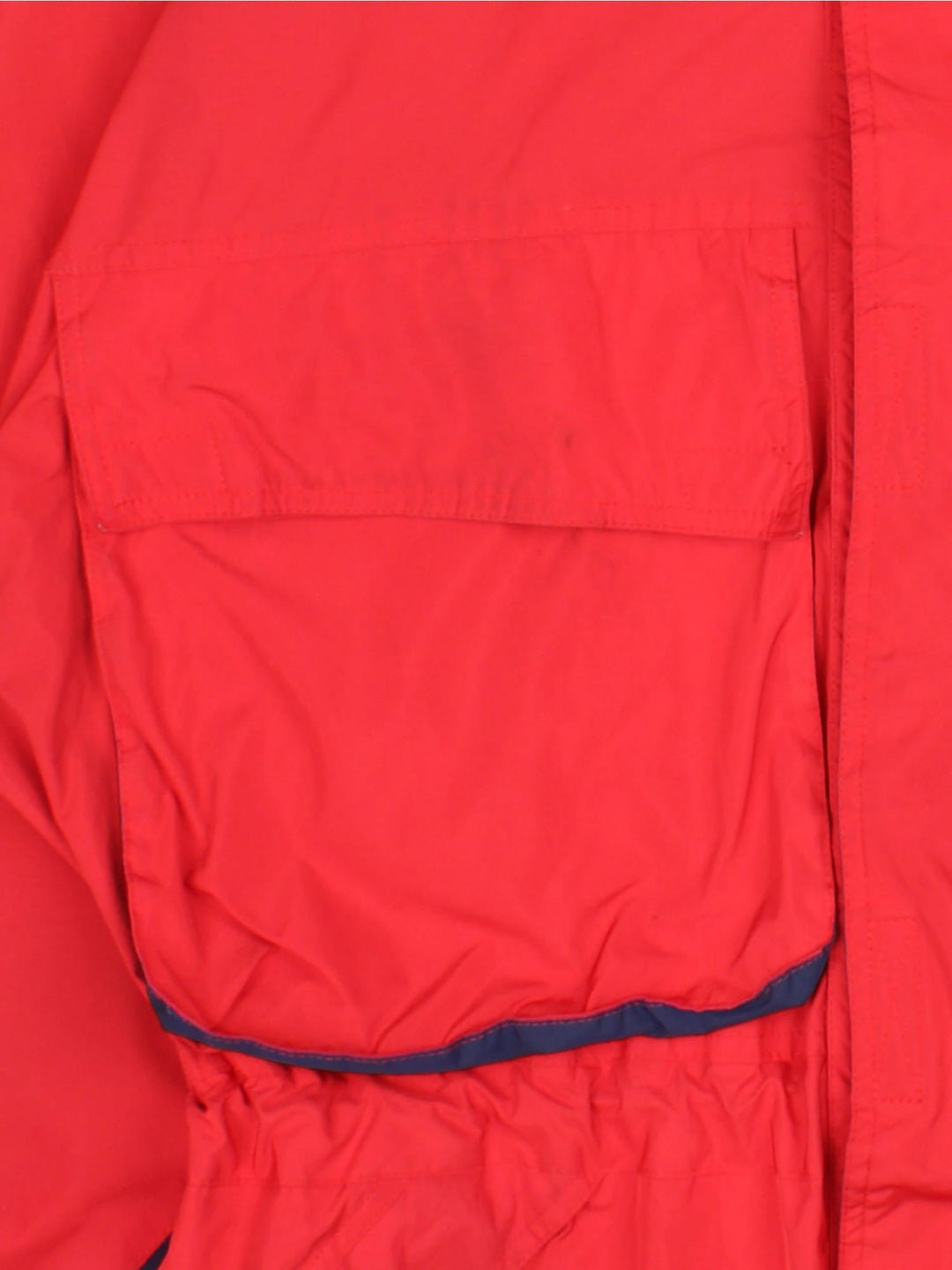 Vintage Helly Hansen Jacket in a red/blue colourway. Zip and velcro fastening, hood, multiple pockets and mesh lining. Embroidered branding on front/sleeve.